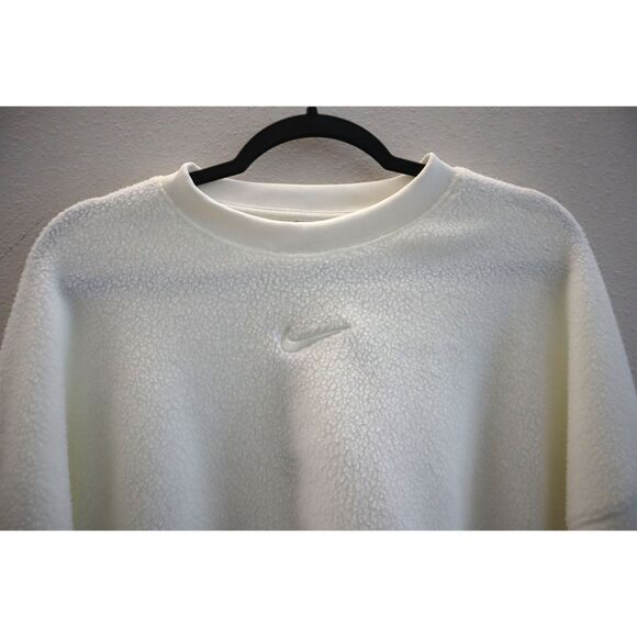 Nike DQ6844-133 Women's Sz M Ivory Oversized Crew-Neck Mod Crop Sweatshirt - Picture 7 of 8